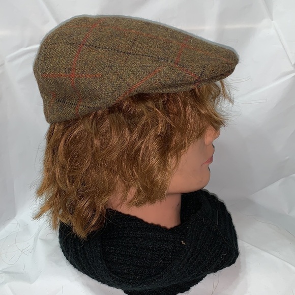 CITY Sport Brown with Red and black “Plaid” Wool Cabby Hat Size 57 (7-1/8) - Picture 2 of 7